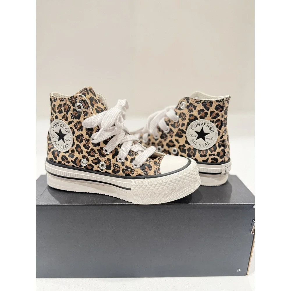 Converse Chuck Taylor All Star Kids 11 youth kids High Top Leopard Print Canvas